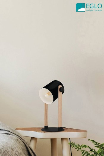 Eglo Black Hornwood Wood Table Lamp (D22983) | £50