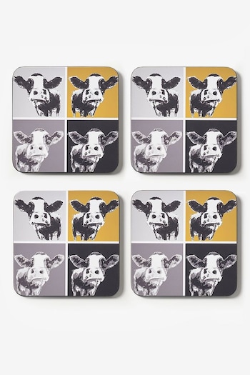 MM Sketch Set of 4 Yellow Cow Coasters (D22995) | £15