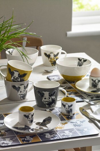 MM Sketch Grey Cow Mugs Set Of 2 (D22997) | £24