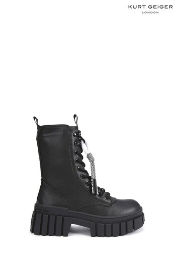 Kurt Geiger London Tegan Black Lace Up Boots Ausstellung (D23050) | £139