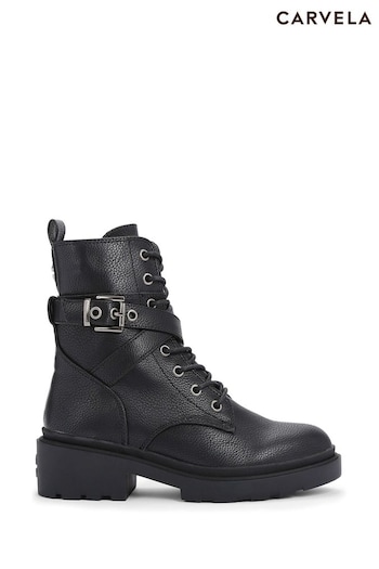 Carvela Boulder Black Combat Boots with (D23054) | £149