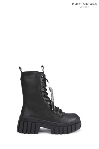 Kurt Geiger London Tegan Black Lace Up Shoes (D23075) | £179