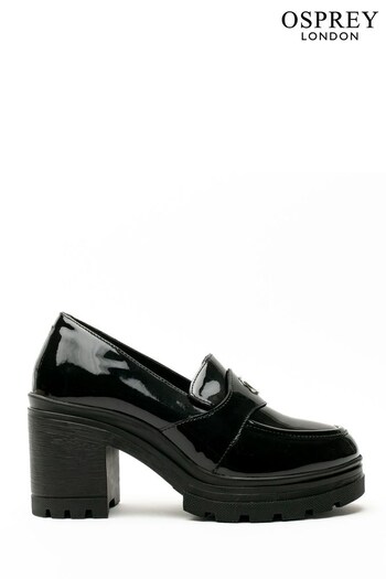 OSPREY LONDON Womens 'The Johannesburg' Black Patent Loafers (D23151) | £120