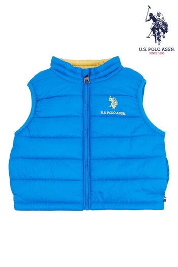 U.S. Polo Assn. Keepall Blue Lightweight Quilted Gilet (D23250) | £40