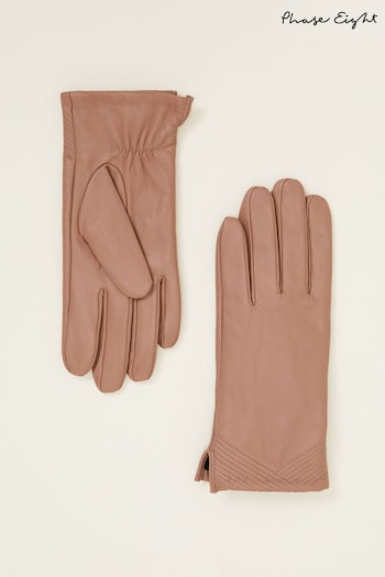 Phase Eight Cream Pleat Detail Leather Gloves (D23407) | £45