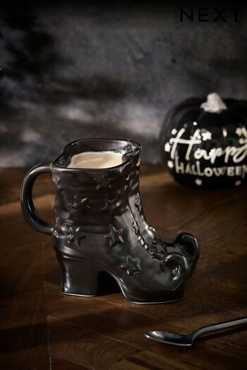 Black Halloween Witch's Boot Mug (D23584) | £10