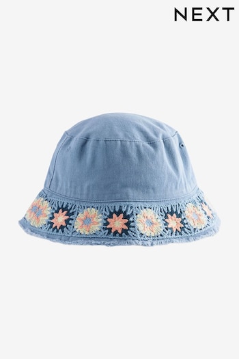 Denim Crochet Trim Bucket Hat (3-16yrs) (D23870) | £7.50 - £11.50
