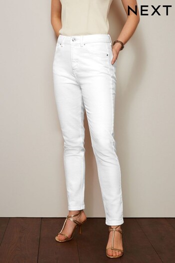 White Comfort Stretch Mom Jeans Midi (D23886) | £32