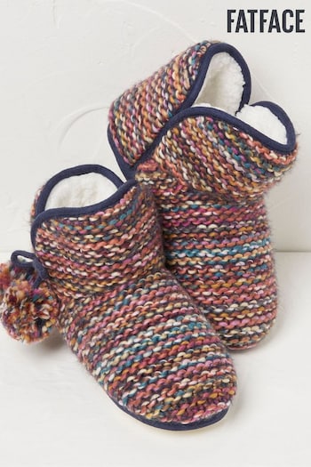 FatFace Blue Sara Knit Slipper Boots (D23928) | £35