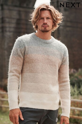 Neutral Regular Ombre Knitted Crew Jumper (D24016) | £38