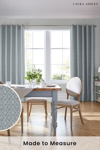 Laura Ashley Steel Abingdon Made To Measure Curtains (D24082) | £109