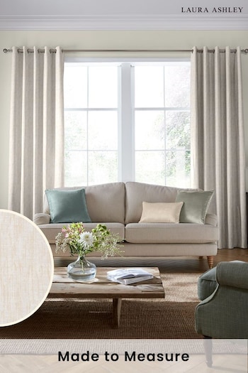 Laura Ashley Pale Natural Ambrose Made To Measure Curtains (D24089) | £109
