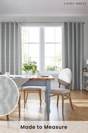Laura Ashley Slate Dee Made To Measure Curtains (D24104) | £128