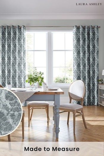 Laura Ashley Slate Forden Made To Measure Curtains (D24106) | £109