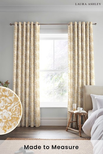Laura Ashley Ochre Picardie Made To Measure Curtains (D24121) | £100