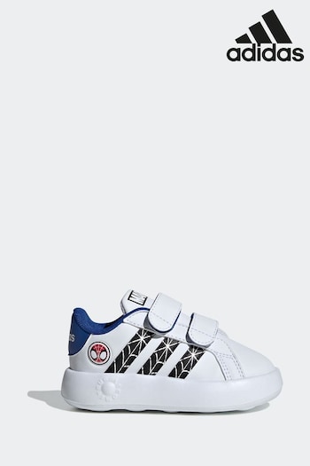 adidas White Sportswear Hvid Marvel'S Spider-Man Grand Court Trainers (D24471) | £28