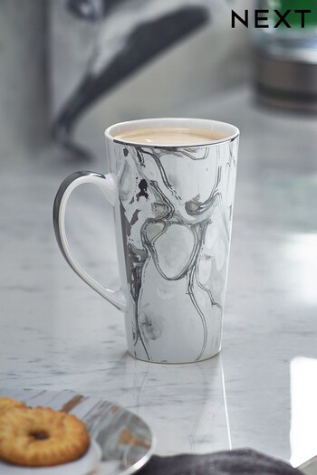 Silver Effect Agate Pattern Latte Mug (D24483) | £7
