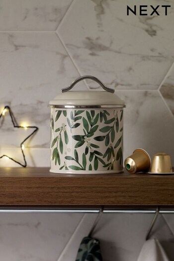 Cream Christmas Mistletoe Storage Jar (D24485) | £6.50