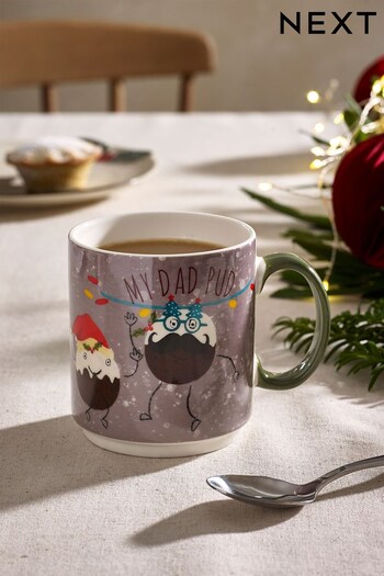 Grey Dad Christmas Pudding Mug (D24510) | £6