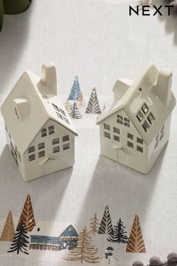 White Christmas Houses Salt and Pepper Shakers (D24536) | £10