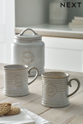 Set of 2 Natural Country Kitchen Mugs (D24553) | £14