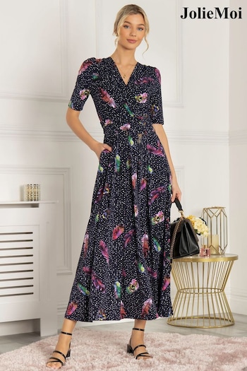 Jolie Moi Blue Airis Printed Maxi Dress (D24595) | £79