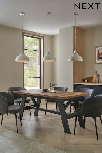 Dark Natural Trestle Bronx 6 to 8 Seater Extending Dining Table (D24606) | £499
