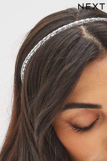 Silver Sparkle Tube Headband (D24646) | £8.50