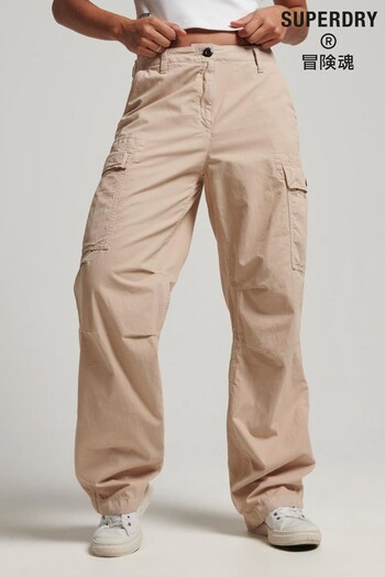 Superdry Brown Vintage Low Rise Cargo Trousers Magenta (D25016) | £60