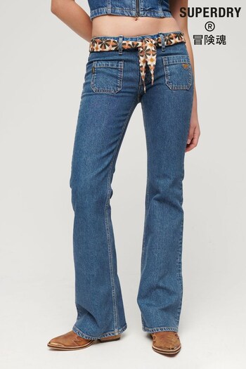 Superdry Blue Vintage Low Rise Slim Flared Jeans (D25020) | £65