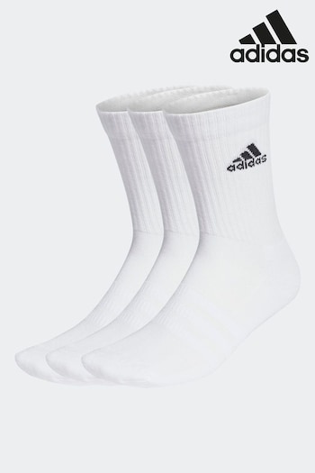 adidas White Adult Cushioned Crew Socks 3 Pairs (D25129) | £12