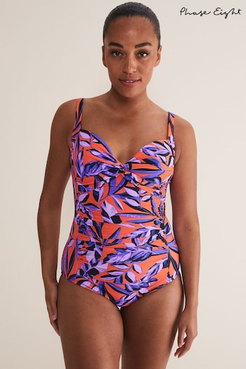 Phase Eight Purple Leaf Print Swimsuit (D25163) | £59