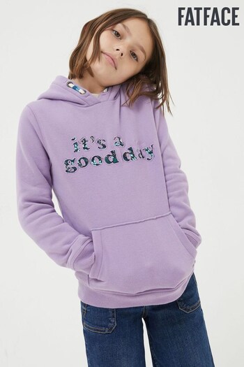 FatFace Purple Good Day Graphic Sweater (D25174) | £22.50