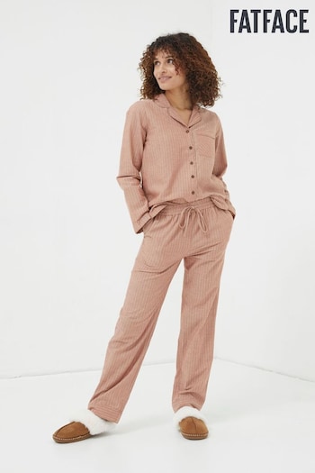 FatFace Beige Stripe Pyjama Set (D25190) | £65