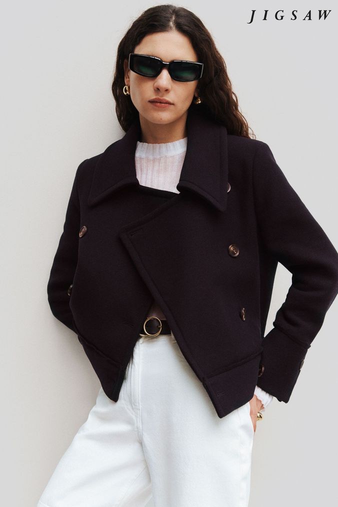 Short wool cheap blazer