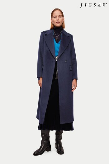 Jigsaw Blue Wool Maxi City Coat (D25262) | £365