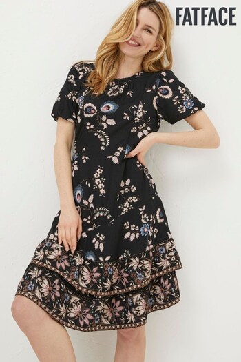FatFace Black Shaney Fall Floral Dress Tommy (D25361) | £65
