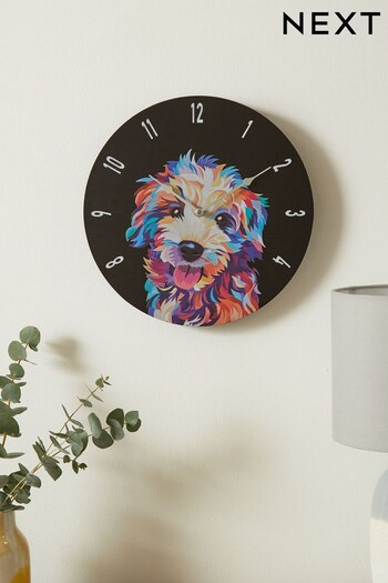 Multi Colour 30cm Cockapoo Wall Clock (D25379) | £20