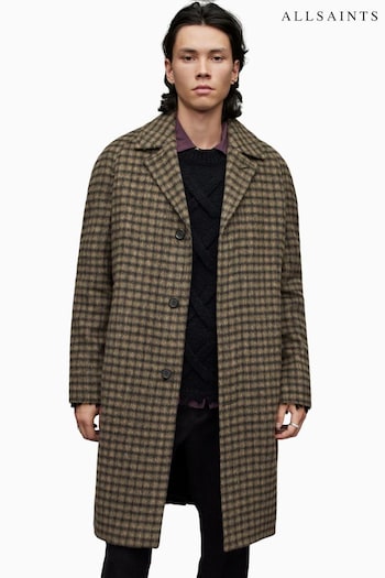 AllSaints Drumm Brown Coat (D25482) | £399