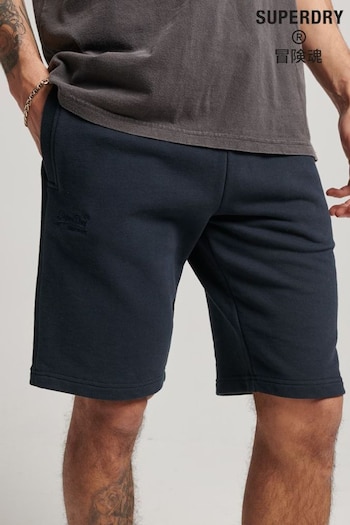 Superdry Blue Vintage Logo Embroidered Jersey Shorts Mens (D25499) | £40