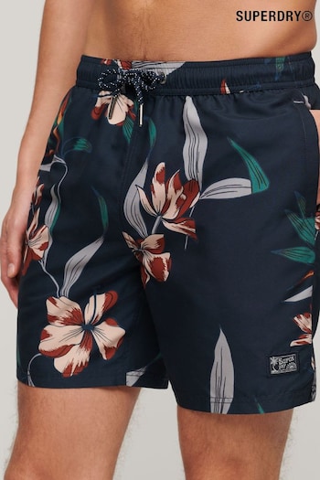 Superdry Blue Vintage Hawaiian Swim Shorts (D25536) | £40