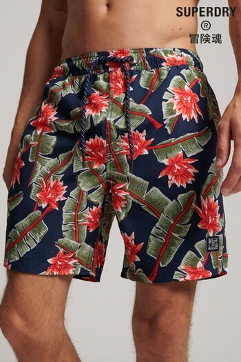 Superdry Blue Vintage Hawaiian Swim Shorts (D25537) | £40