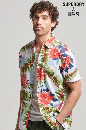 Superdry White Vintage Hawaiian Short Sleeve Shirt (D25583) | £45