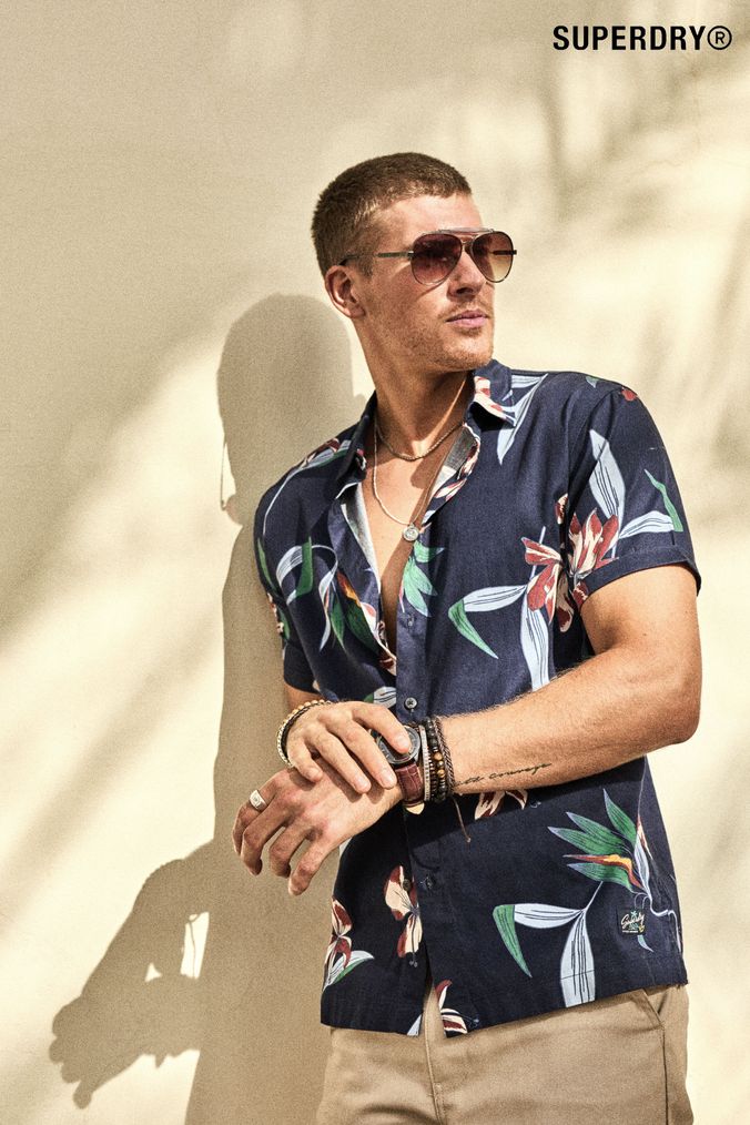 Superdry Blue Vintage Hawaiian Short Sleeve Shirt (D25586) | £45