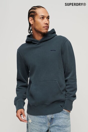 Superdry Blue Vintage Washed Mark Hoodie (D25603) | £55