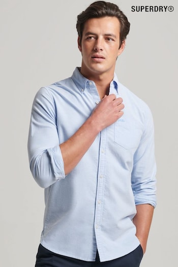 Superdry Classic Blue Oxford Vintage Washed Oxford Shirt (D25630) | £45
