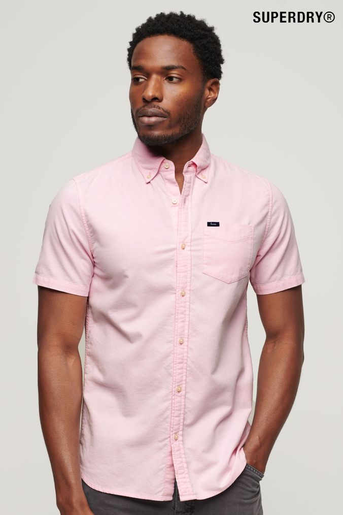 Mens pink short sale sleeve shirts uk