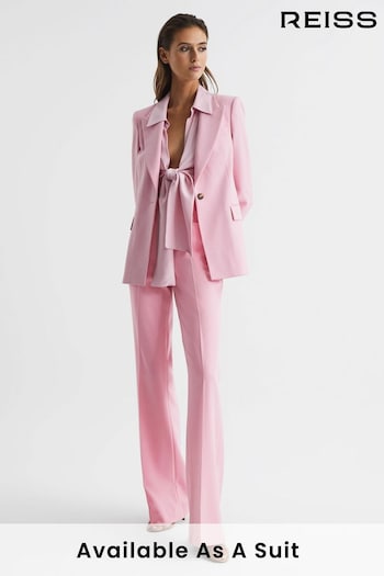 Reiss Pink Blair Petite High Rise Wide Leg Trousers (D25828) | £95