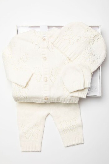 Rock-A-Bye Baby Boutique Cream Knitted Baby 4 Piece Gift Set (D25855) | £26