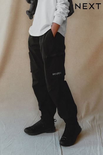 Black Lined Parachute Cargo Trousers (3-16yrs) (D25880) | £18.50 - £23.50
